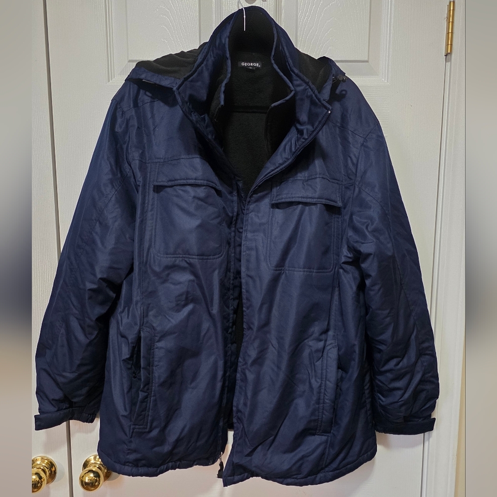George Mens Dark Blue Puffer Jacket